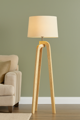 Wooden Tripod Floor Lamp