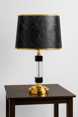 Luxe Marble-Trim Crystal Table Lamp- Pair