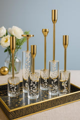 Luxe Crystal & Gold Candle Holder Set