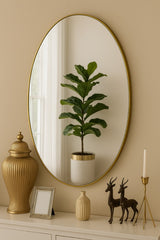 Round gold wall mirror
