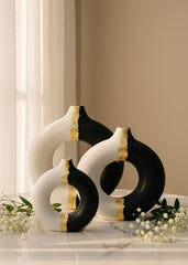 Black and White donut vase- set of 3