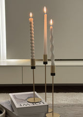 3-pcs Black & Gold Candle Holders